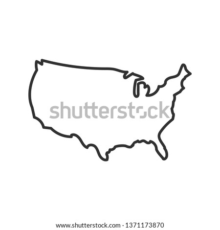 USA map icon. isolated on white background. Vector illustration. Royalty-Free Stock Photo #1371173870