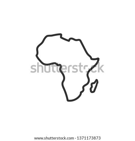Africa map icon. isolated on white background. Vector illustration. Royalty-Free Stock Photo #1371173873