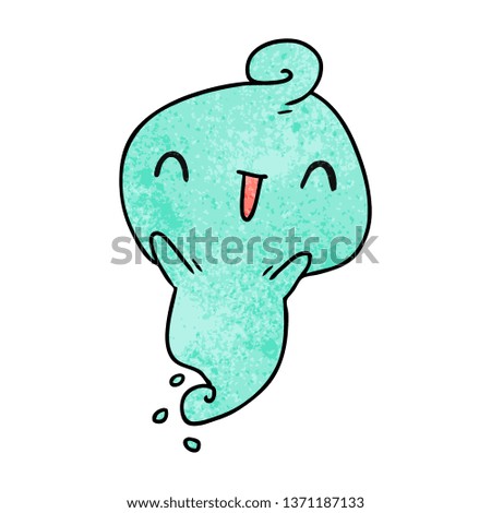 textured cartoon illustration kawaii cute dead ghost