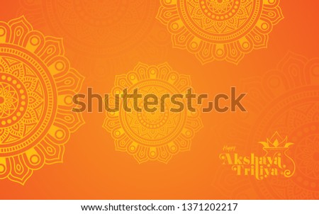 Akshaya Tritiya Festival Background Template Design with Beautiful Round Floral Ornaments Royalty-Free Stock Photo #1371202217
