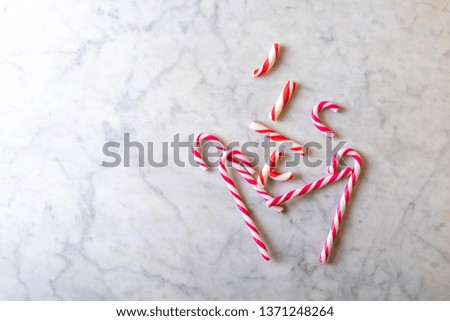 Christmas candy on a marble background