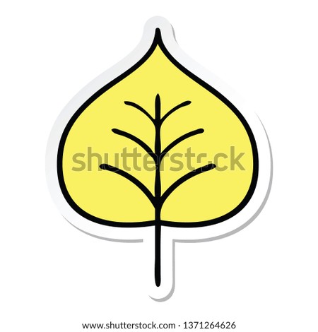 sticker of a cute cartoon autumn leaf