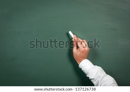 Hand writing on chalkboard