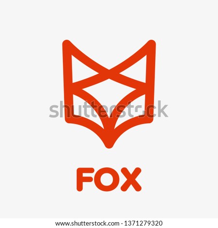 Fox Head Geometric Line Logo Icon Template. 
