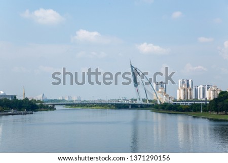 Seri wawasan bridge in Putrajaya Malaysia .
