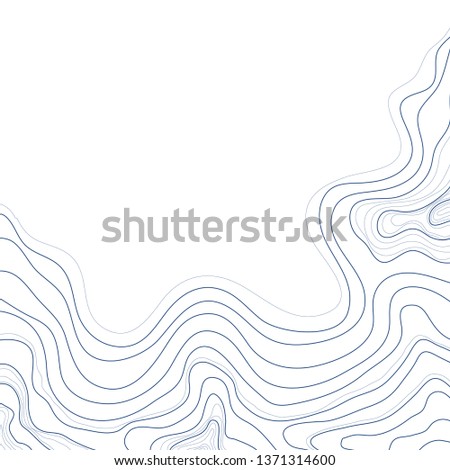 topographic map ,vector , blue abstract height lines on white background