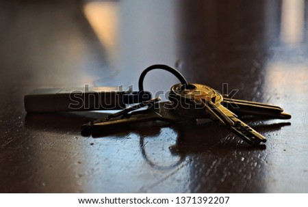 house keys on a table
