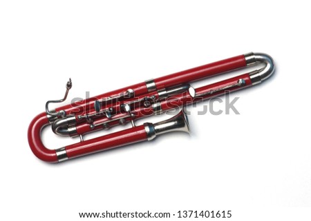 contrabassoon isolated on white background flat lay Royalty-Free Stock Photo #1371401615