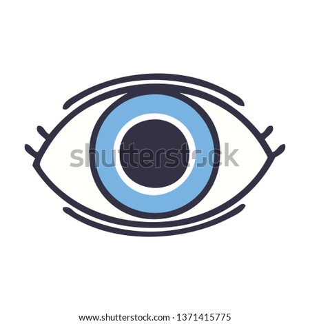 flat color retro cartoon of a eye