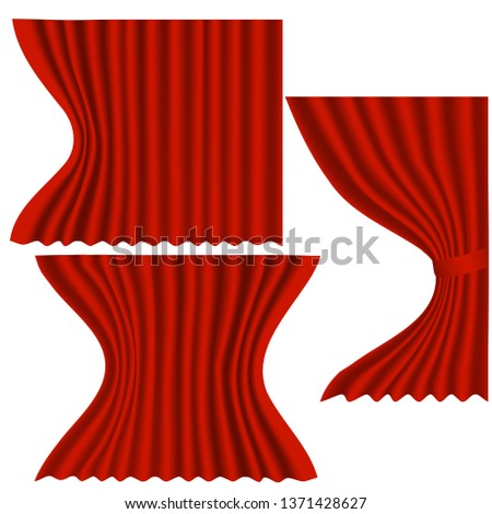 red velvet curtains detail, stage, drape,