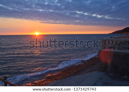 Sunset in Sochi. Black Sea.Russia