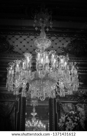 chandelier of glass and vintage