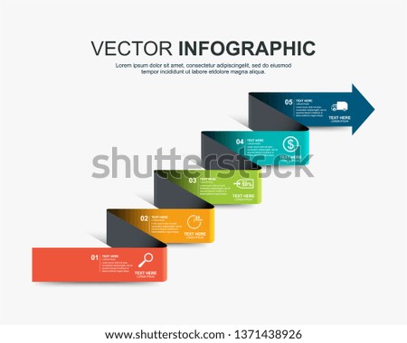 Infographic design with 5 options template