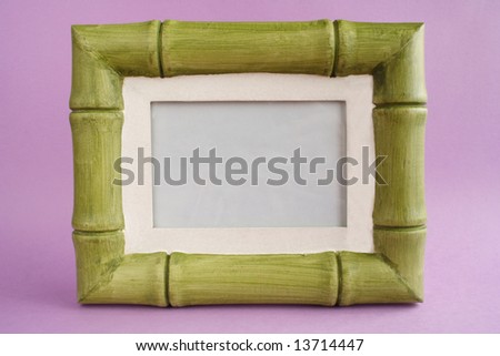 Painted frame in a bamboo style on color background