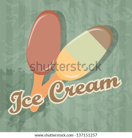 Retro ice cream background.  illustration