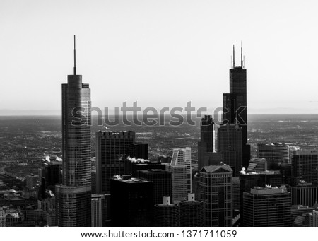 Chicago Skyline Buildings Looking Down