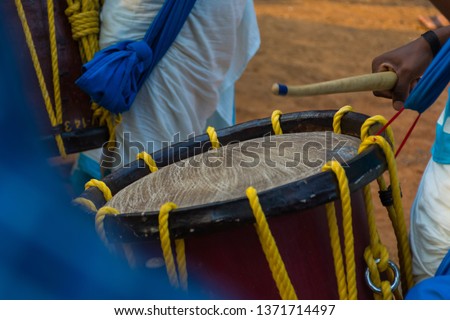 Pooram, The traditional temple festival in Kerala, Playing of Percussion instruments in Kodikkunnathu Bhagavathi temple Cundampatta, Palakkad district, Kerala, South India, 26-02-2019