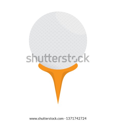 Golf ball on pin. Vector illustration design