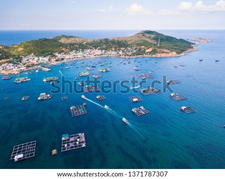 Binh Hung island from above in Ninh Thuan province, Vietnam
