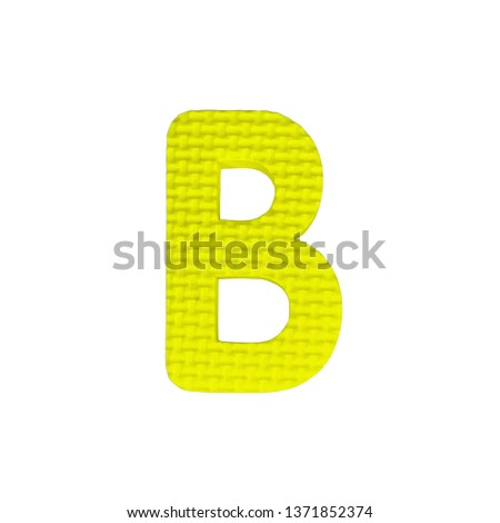 one letter in the set of colorful letters with foam, letter B isolated on white background