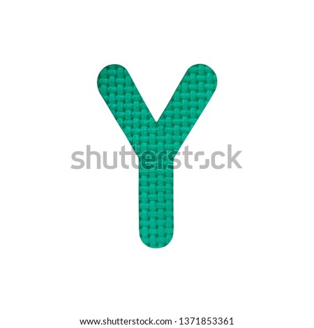one letter in the set of colorful letters with foam, letter Y isolated on white background