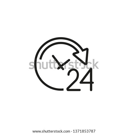 Working all day line icon. Office work, every day, hurry up. Time concept. Vector illustration can be used for topics like time management, work life, daily routine Royalty-Free Stock Photo #1371853787