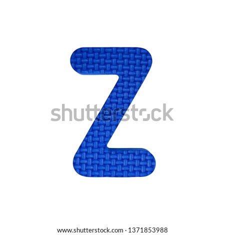 one letter in the set of colorful letters with foam, letter Z isolated on white background