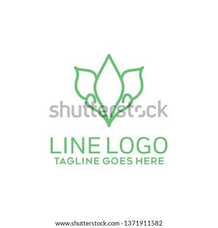 Line Flower Logo Design Inspiration. Flat Icon Vector. Flower Symbol.