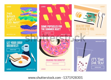 Food beverages social media post collection template