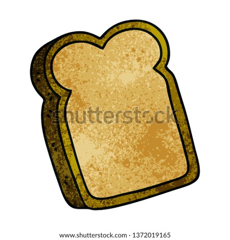 hand drawn quirky cartoon slice of bread