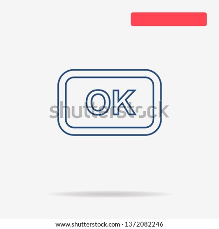OK button icon. Vector concept illustration for design.