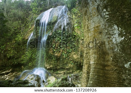 Views of the Soroa waterfall, Pinar del Rio, Cuba. Sequence