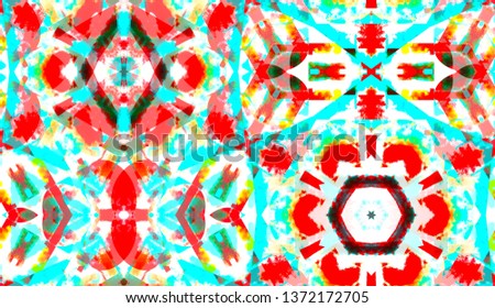 Geometric color watercolor pattern. Abstract kaleidoscope aquarelle background for surface and textile design. Repeat urban texture with watercolour elements. Modern wallpaper tile.