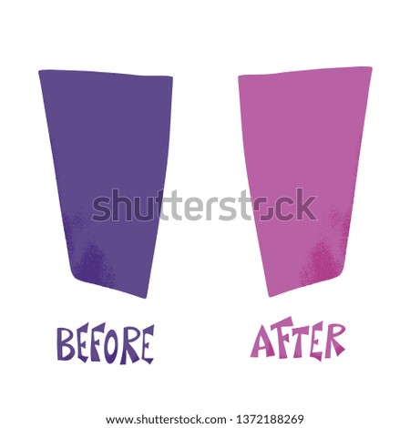 Before and after template background. Comparison concept with empty space. Progress screen. Vector color illustration. 