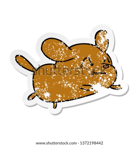 distressed sticker cartoon illustration kawaii of a cute dog
