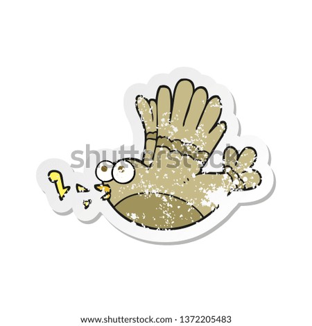 retro distressed sticker of a cartoon singing bird