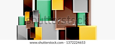Square geometric composition, vector blocks background