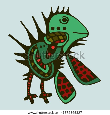 Cheerful bird with water-melon plumage
