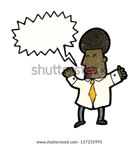 cartoon excited business guy