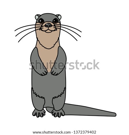 vector scandi cartoon animal clip art river common otter