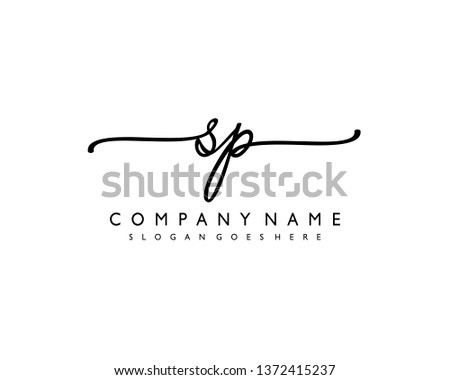 initials letter SP handwriting logo vector template