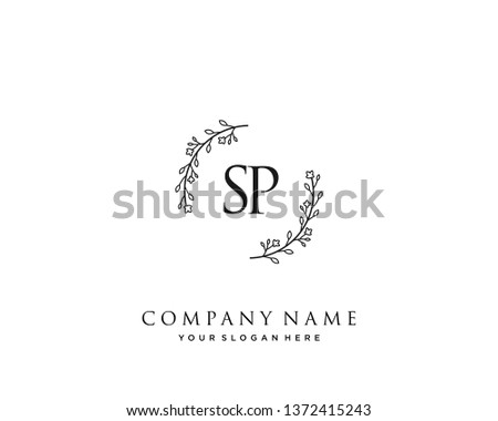 initials letter SP handwriting logo vector template