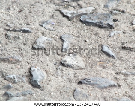 Gray gravel stone surface that saw concrete cement mixture