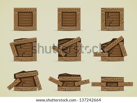 broken dark brown box collections Royalty-Free Stock Photo #137242664