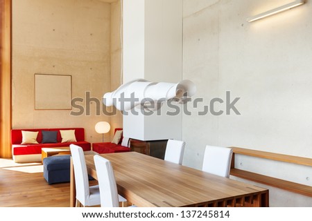 architecture modern design, mountain home, dining table