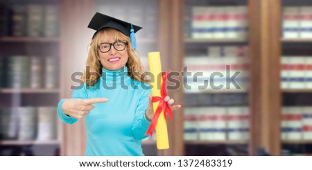 student in the library