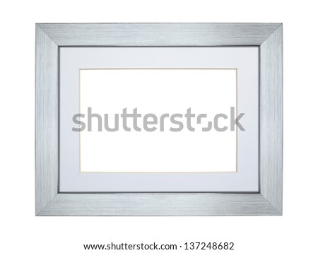 Silver picture frame with clipping path
