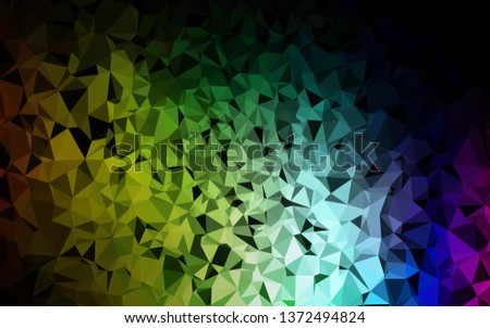 Dark Multicolor, Rainbow vector abstract polygonal texture. Glitter abstract illustration with an elegant design. Elegant pattern for a brand book.