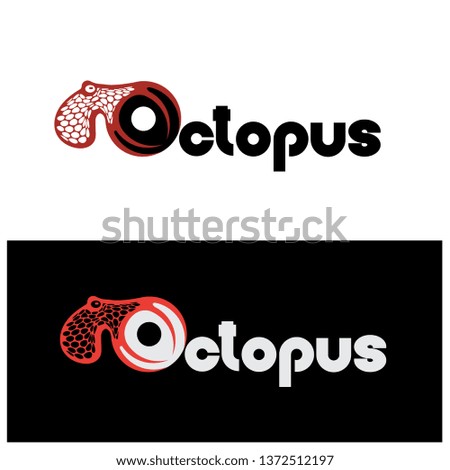 
illustration consisting of an image of an octopus in the form of a symbol or logo