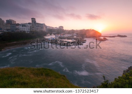 City of Biarritz with its beautiful coast and the old sea port, at the North Basque Country.	